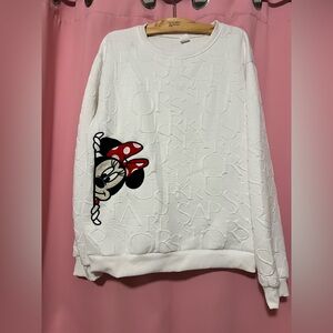 Disney White Sweater with Minnie Mouse Design